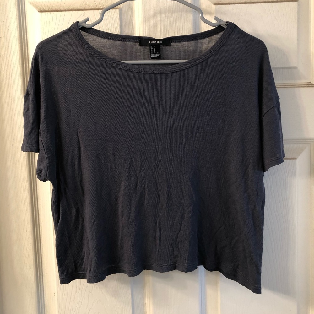 Dark Grey Cropped Tee Shirt